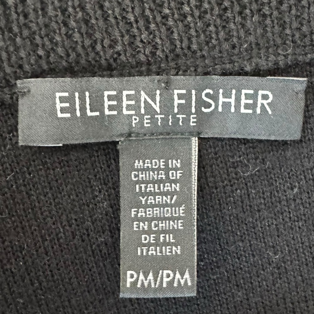 Eileen Fisher Petite Merino Wool Black Grey Striped Pull On Skirt Women's Size M - Picture 6 of 7